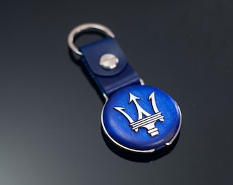 Maserati Blue keychain wooden titanium aluminum Spyder Gran Turismo 350 GT