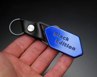Black Edition R Keychain, For Golf lovers, Blue Keychain