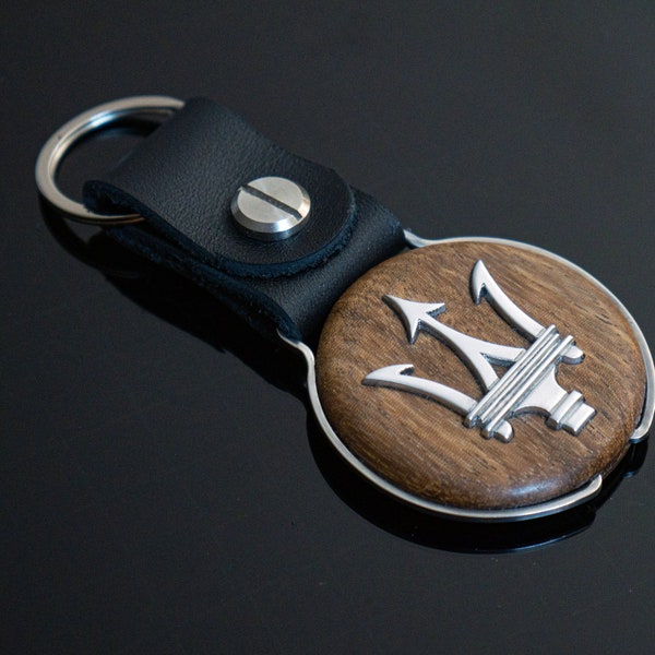 Maserati keychain wooden titanium aluminium Spyder Gran Turismo 350 GT