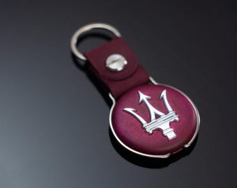 Purple keychain for Maserati wooden titanium aluminum Spyder Gran Turismo 350 GT