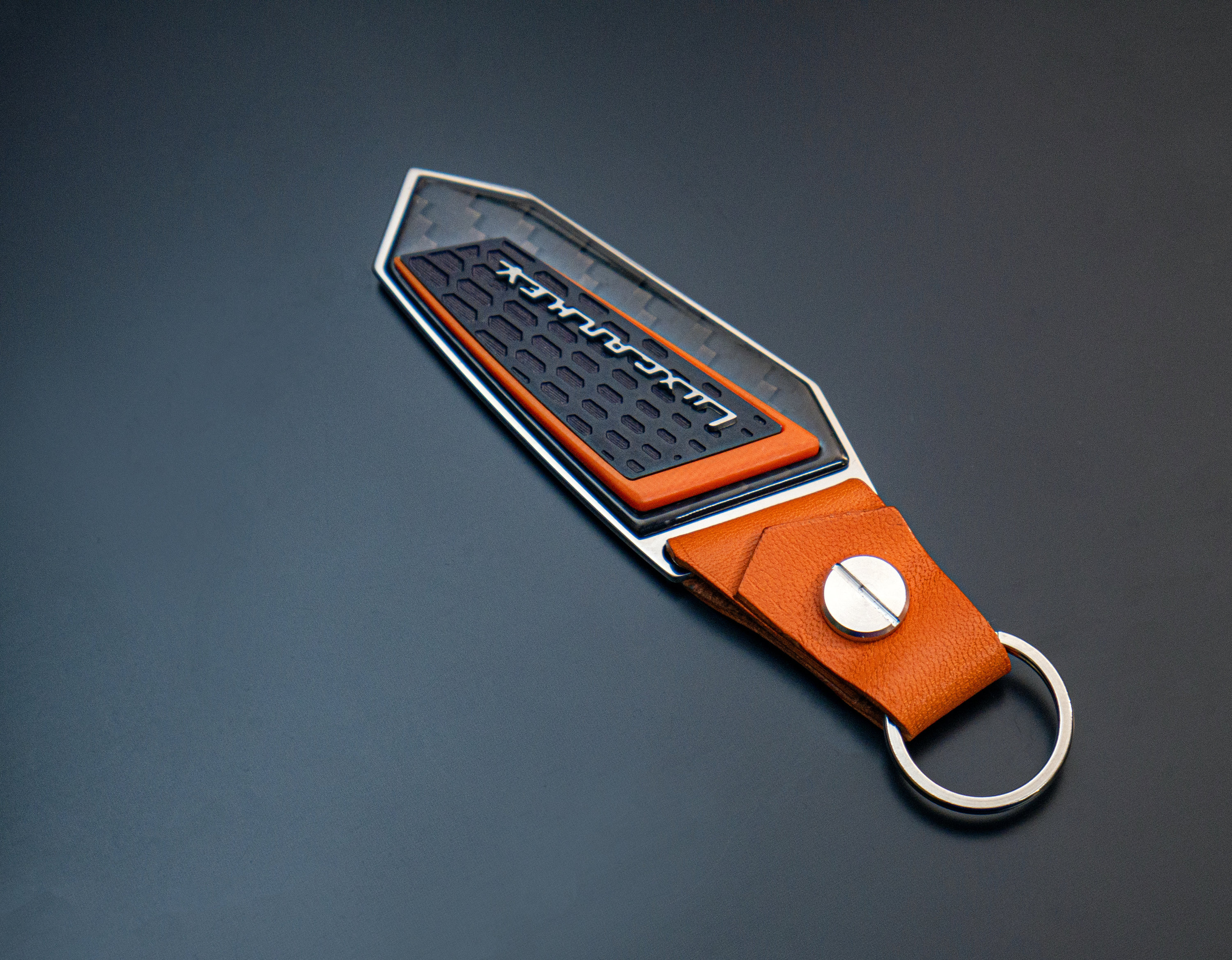 Lamborghini Keychain, Anodized Aluminum, Carbon Fiber, Bronze Lettering ...