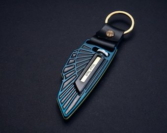 Unique keychain for Aston Martin V2, Custom Personalized Car Key Fob, DB12 Vantage Vanquish DBX DBS, Luxury Gift for Car Enthusiasts