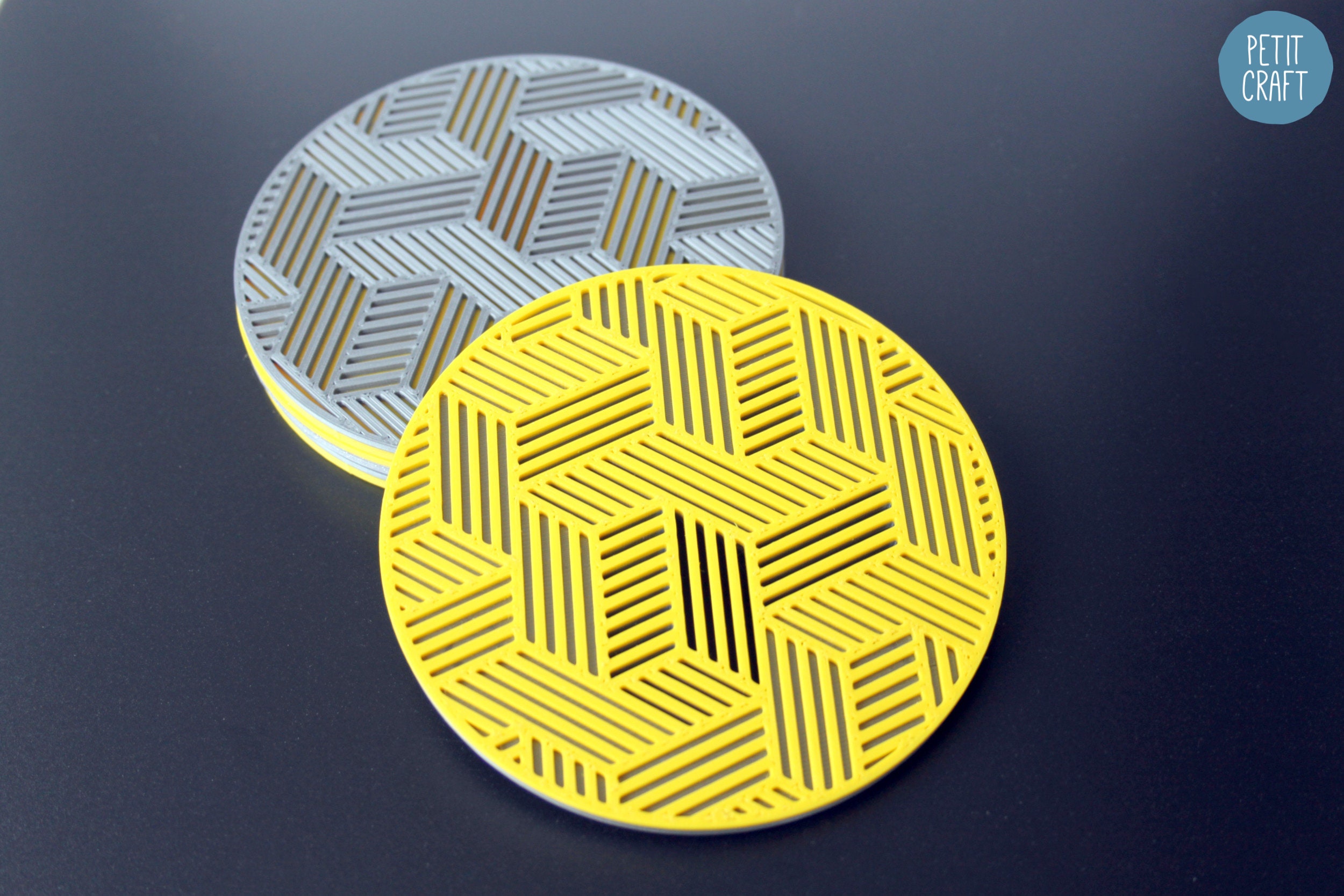 Blocks Coasters - Magnetic | 3D Printed Minimalist Coaster Design - Etsy