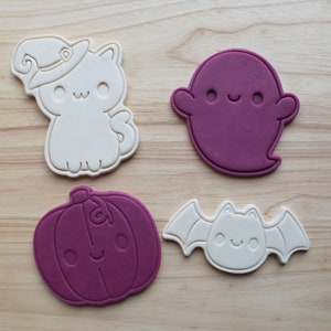 Kawaii Halloween | Pumpkin, Kitten, Bat, Ghost Spooky Cookie Cutters and Embossers, Cake and Fondant Decorates