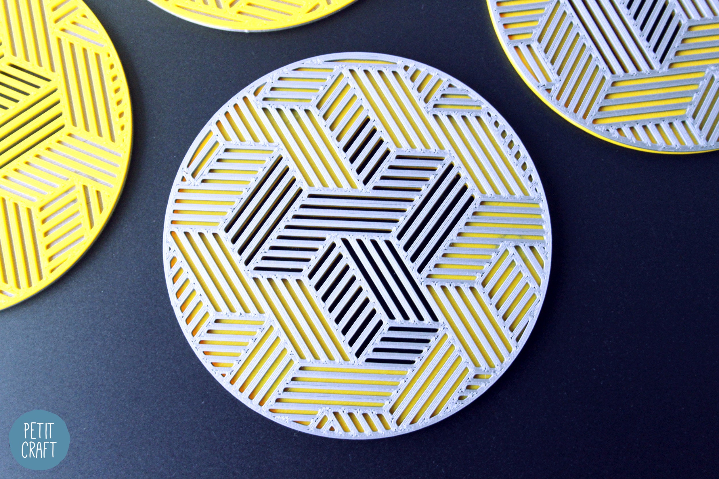Blocks Coasters - Magnetic | 3D Printed Minimalist Coaster Design - Etsy