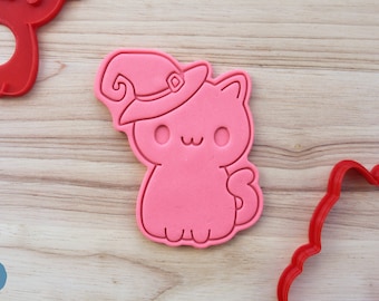 Kawaii Halloween Kätzchen | Katze, Tier Cookie Cutter und Embosser, Kuchen und Fondant Dekoriert