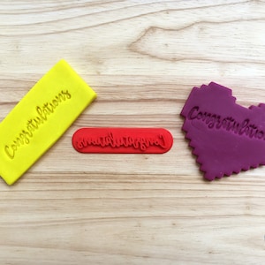 Congratulations | Script Cookie, Fondant Stamp and Embosser