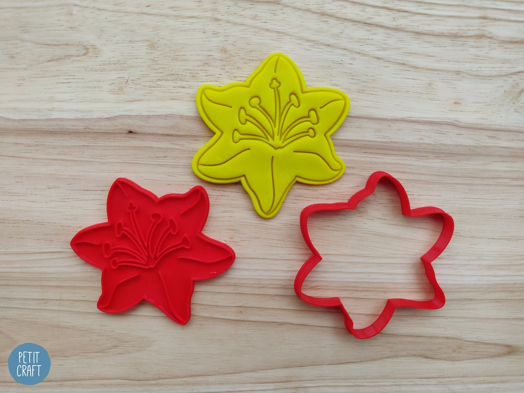 Lily Flower, Floral Cookie Cutters and Embossers, Cake and Fondant