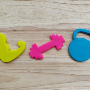 Weight lifting | Barbell, Kettlebell, Biceps, Gym Cookie Cutters, Cake and Fondant Decorates