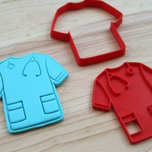 Doctor Shirt | Nurse, Medical Student, Physician stethoscope, Care Worker Cookie Cutters and Embossers, Cake and Fondant Decorates