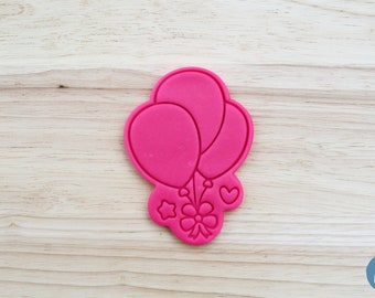 Globos de cumpleaños / Cortadores de galletas y sellos con forma de globos y corazones, decoraciones para pasteles y fondant.