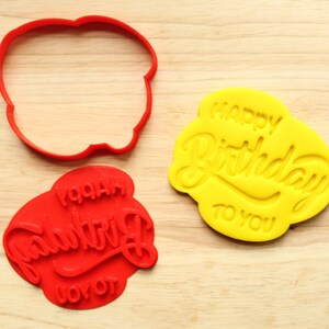 Happy Birthday To You | Script Cookie Cutter and Embosser, Cake and Fondant Decorate