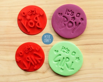 It's a Boy & It's a Girl | Gender Reveal Cookie, Fondant Stamp and Embosser