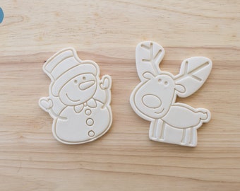Snowman and Reindeer | Christmas, New year Cookie Cutters and Embossers, Cake and Fondant Decorates