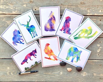 Wildlife Blank Greeting Card Set, Animal Card Set, Greeting Card Variety Pack, Cards Bundle, Nature Cards, Wildlife Christmas Cards