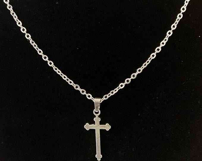 Silver chain cross necklace