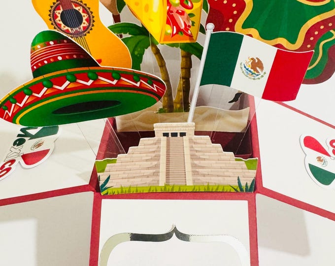 Personalised Mexico Themed 3D Greeting/Gift Card