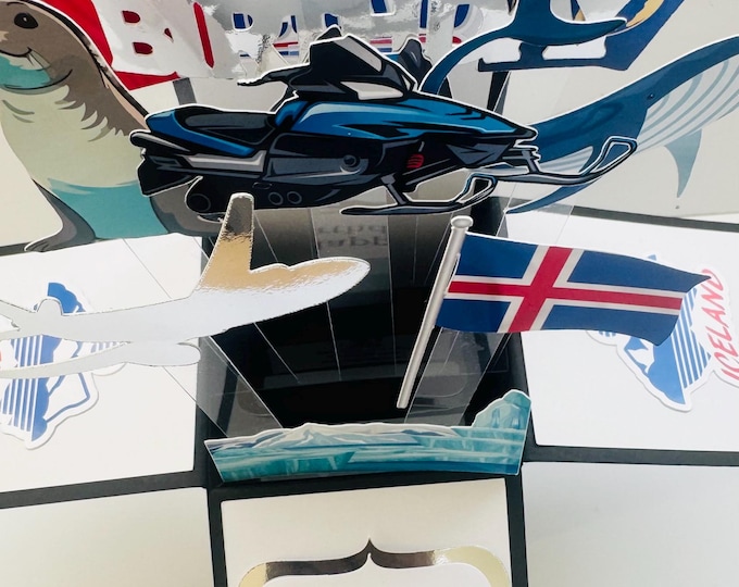 Personalised Iceland Themed 3D Greeting/Gift Card