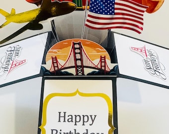Personalised San Francisco Themed 3D Greeting/Gift Card