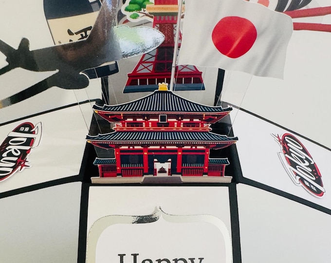 Personalised Japan/Tokyo Themed 3D Greeting/Gift Card