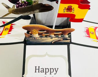 Personalised Seville Greeting Card in a box/3D card