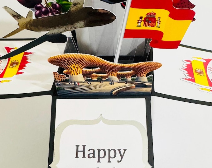 Personalised Seville Greeting Card in a box/3D card