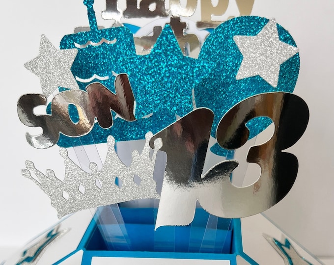 Personalised Boy 13th Birthday 3D Greeting/Gift Card