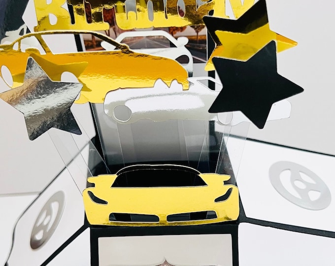 Personalisable Sports Car Themed 3D Greeting/Gift Card