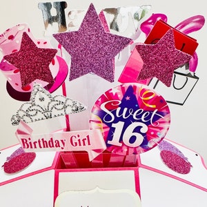 Biglietto Sweet 16 in una scatola/biglietto 3D