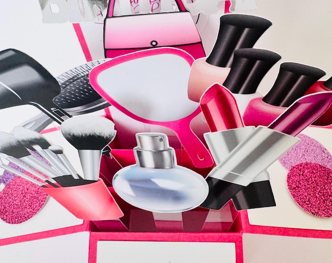Personalisable Make-Up/Beauty Themed 3D Greeting/Gift Card