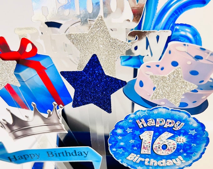 Boy 16 Card in a box/3D card