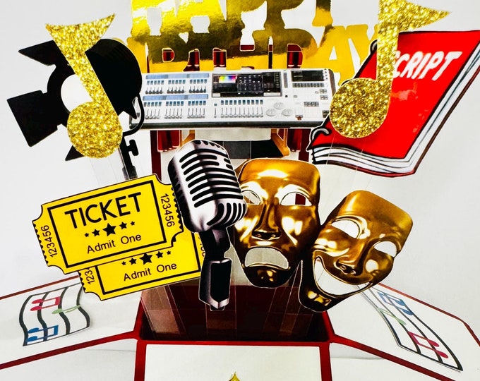 Theatre Drama Acting themed card in a box/3D card