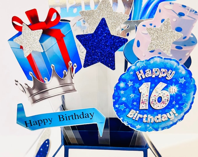 Boy 16 Card in a box/3D card