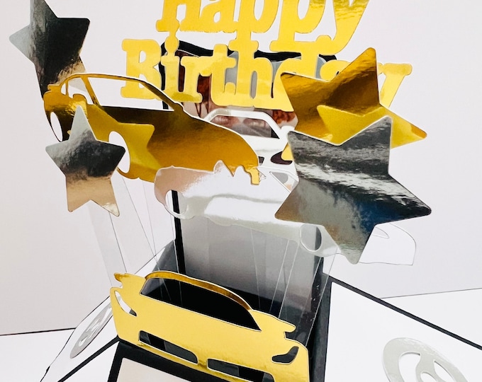 Sports car card in a box/3D card