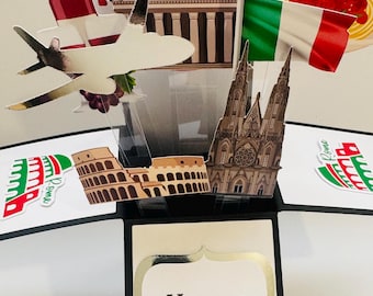 Biglietto d'auguri/regalo 3D personalizzato a tema Roma