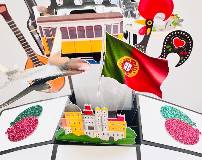 Lisbon Portugal Card in a box/3D card