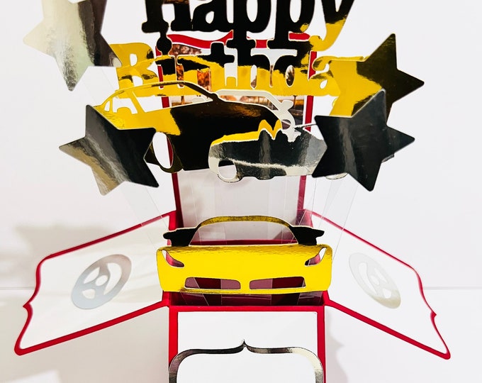 Sports car card in a box/3D card