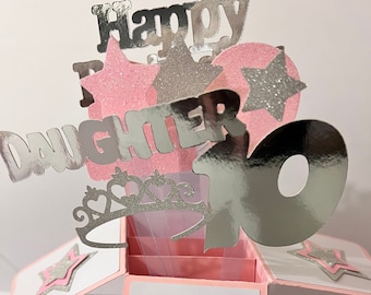 Personalised Girl 10th Birthday 3D Greeting/Gift Card