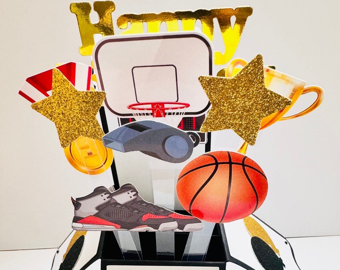Basketball themed birthday box/pop up card