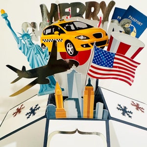 Biglietto di Natale di New York in una scatola/biglietto 3D