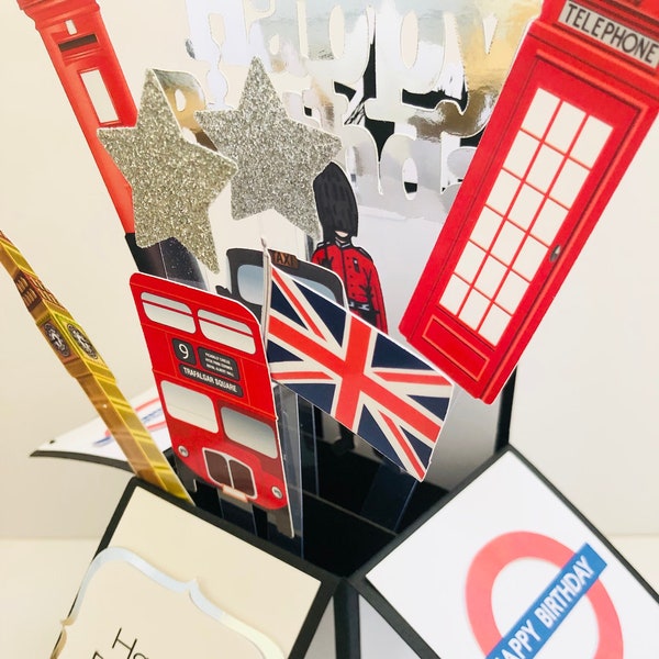 London Postkarte in einer Box/3D-Karte