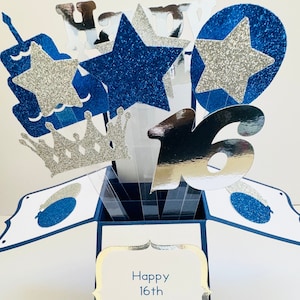 Boy 16th Birthday Card in a box/3D Card