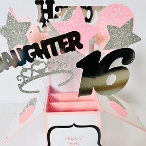 Girl Sweet 16 Karte in einer Box / 3D Karte