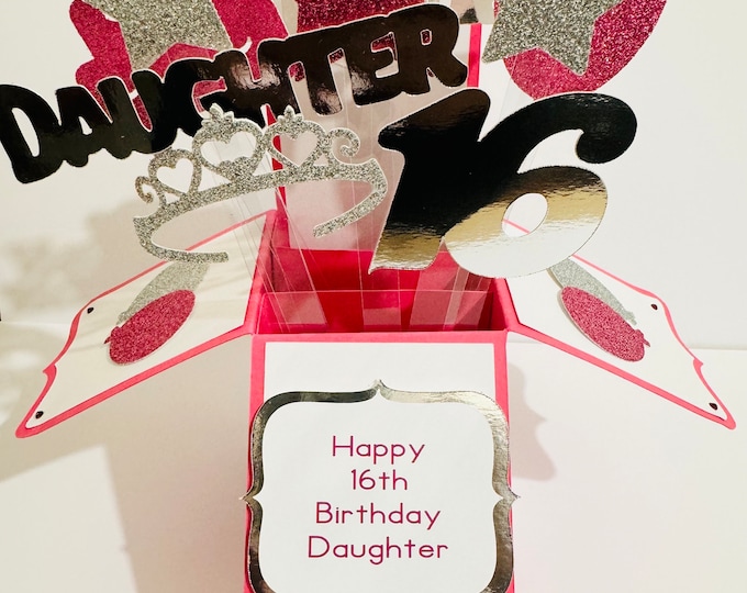 Personalised Girl Sweet 16th Birthday 3D Greeting/Gift Card