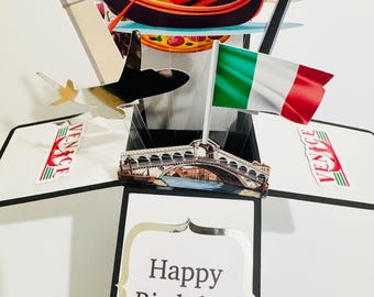 Carte de voeux/cadeau 3D personnalisée sur le thème de Venise
