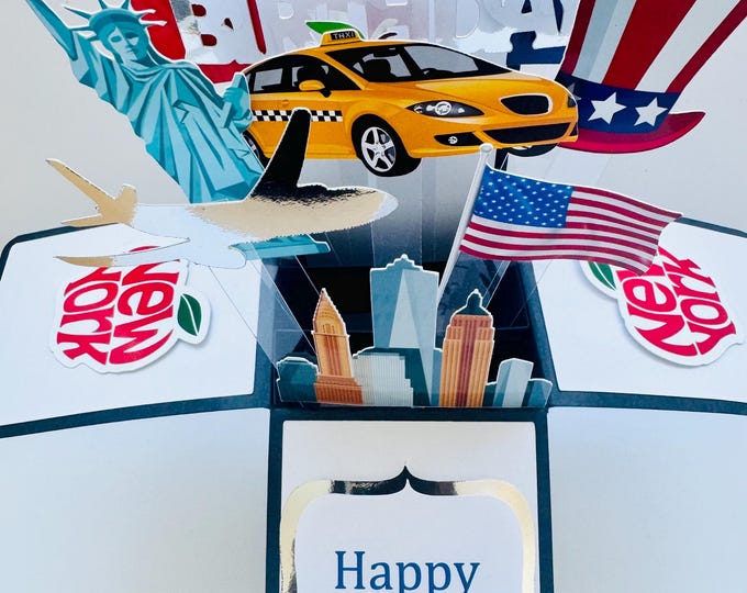 Personalised New York Themed 3D Greeting/Gift Card