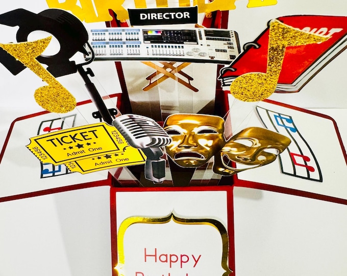 Personalised Theatre Drama Acting Themed 3D Greeting/Gift Card