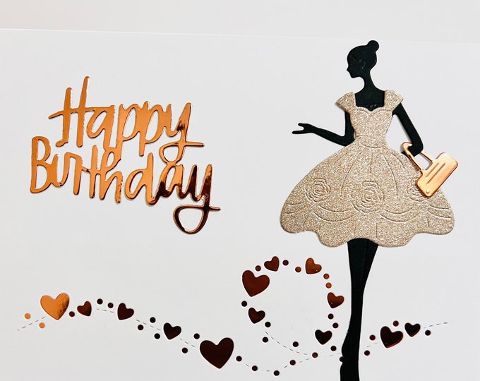 Silhouette Girl Greeting Card - Happy Birthday, Gift Card, Thank you Card
