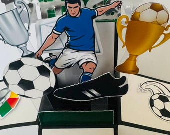 Carte de voeux/cadeau 3D personnalisée sur le thème du football