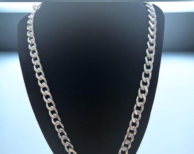 Silver Cuban Curb Necklace